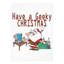 have a geeky christmas santa computer tech custom announcement