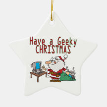 have a geeky christmas santa computer tech ornament