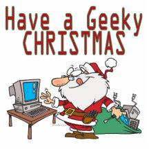 have a geeky christmas santa computer tech photo cutouts