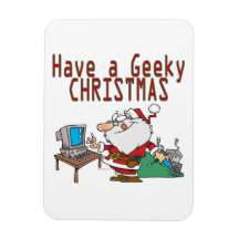 have a geeky christmas santa computer tech flexible magnet
