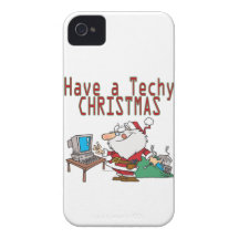 have a techy christmas computer geek santa iPhone 4 cover