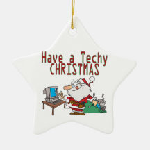 have a techy christmas computer geek santa ornament