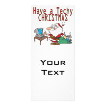 have a techy christmas computer geek santa custom rack card