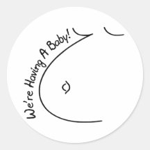 Having A Baby Round Stickers