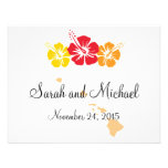 Hawaii and Hibiscus Flower Favor Tag invitations