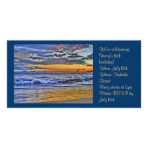 Hawaii beach photo invitation photo card