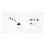 Hawaii Flag Map Customized Photo Card