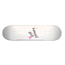 Hawaii Girl with Scribbled Hawaii Map Skate Boards
