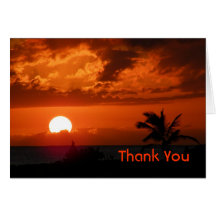 Hawaii Sunset Thank You Card