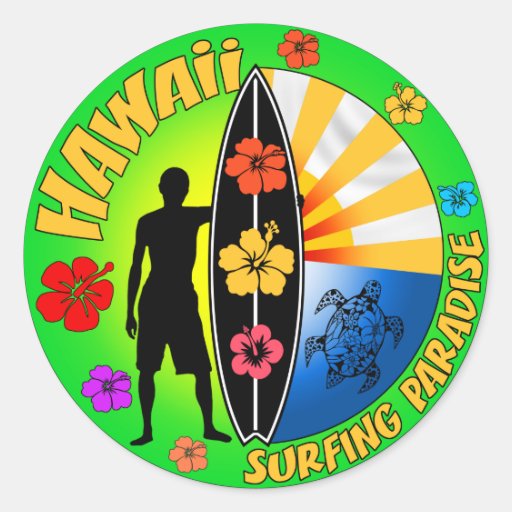 Hawaii Surfing Sticker Zazzle