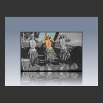 Hawaiian 1958 Hula Girls  Retro Poster posters