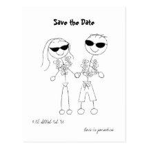 Hawaiian Destination Wedding Save the Date Post Card