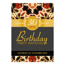 Hawaiian Fire Art Celebration Birthday Invitation