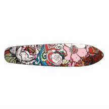 Hawaiian Floral Skateboard