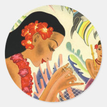 Hawaiian Girl Stickers