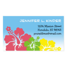 Hawaiian hibiscus flowers tropical mummy card business card template