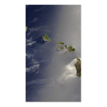 Hawaiian Islands Satellite View Business Cards