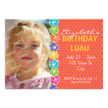 Hawaiian Luau Party Announcements