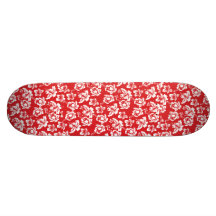 Hawaiian Red Flower Skate Deck