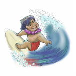 Hawaiian surfer photo cutout