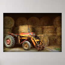 hay tractor print