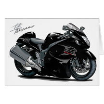 Hayabusa Black Bike Greeting Cards