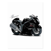 Hayabusa Black Bike Postcards