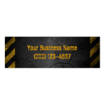 Hazard Lines Yellow Construction Business Card