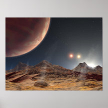 HD 188753 Three suns in space poster