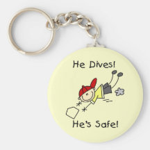 He Dives He's Safe Tshirts and Gifts Key Chain