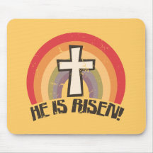 He Is Risen Religious Easter Mousemat