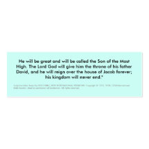 He will be great and will be calle... - Customised Business Card