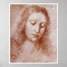 Head of a Woman, Leonardo da Vinci, 1510 Posters