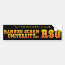Head of Class at Random Screw U! Bumper Stickers