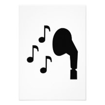 Headphones notes music custom invitations