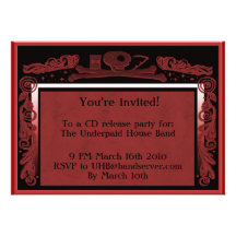 headstone party invite (red)