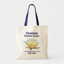 Healer White Waterlily Tote Bags