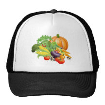 Healthy fresh produce vegetables hat
