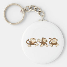 hear no evil, see no evil, speak no evil monkeys key chain