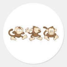 hear no evil, see no evil, speak no evil monkeys stickers