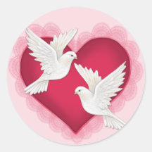 Heart and Doves - Pink Sticker