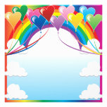 Heart Balloon Background Personalized Announcements