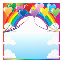 Heart Balloon Background Personalized Announcements