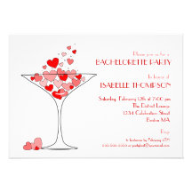 Heart Champagne Bachelorette Party Invitation