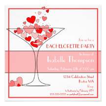 Heart Champagne Bachelorette Party Invitation
