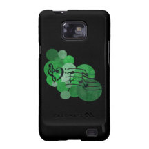 Heart clefs Music notes + polka dots bright green Samsung Galaxy Covers