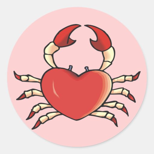 Heart Crab Stickers