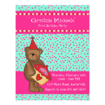 Heart Cupcake-Bear Classroom Card Personalised Announcement