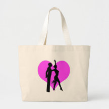 Heart dancers tote bags