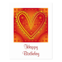 Heart design with stars post cards